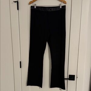 NYDJ Black Ponte Women's Pants with Vegan Leather Waist